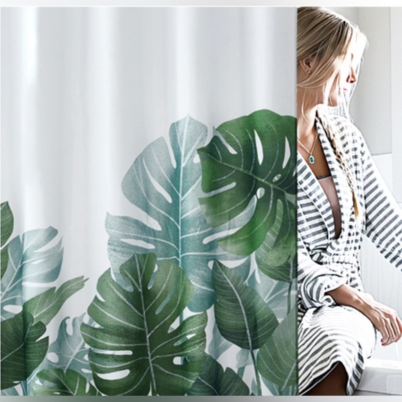 Cloth Monstera Botanical Tropical Shower Curtain - Picture 7 of 14